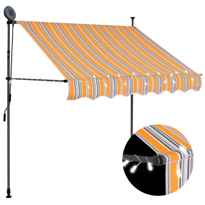 Copertină retractabilă manual cu LED, galben & albastru, 150 cm - WALTI WALTI