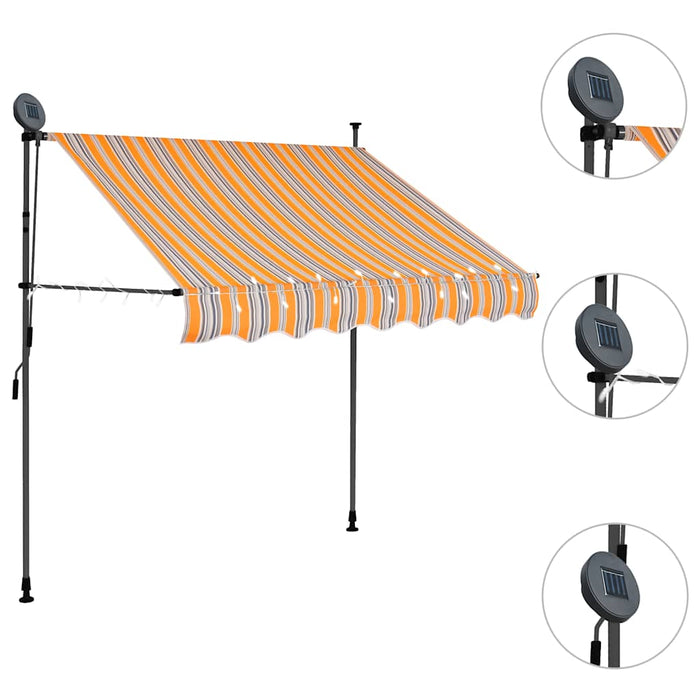 Copertină retractabilă manual cu LED, galben & albastru, 150 cm - WALTI WALTI