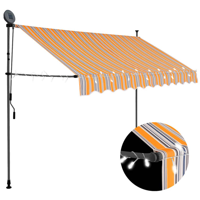 Copertină retractabilă manual cu LED, galben & albastru, 250 cm - WALTI WALTI