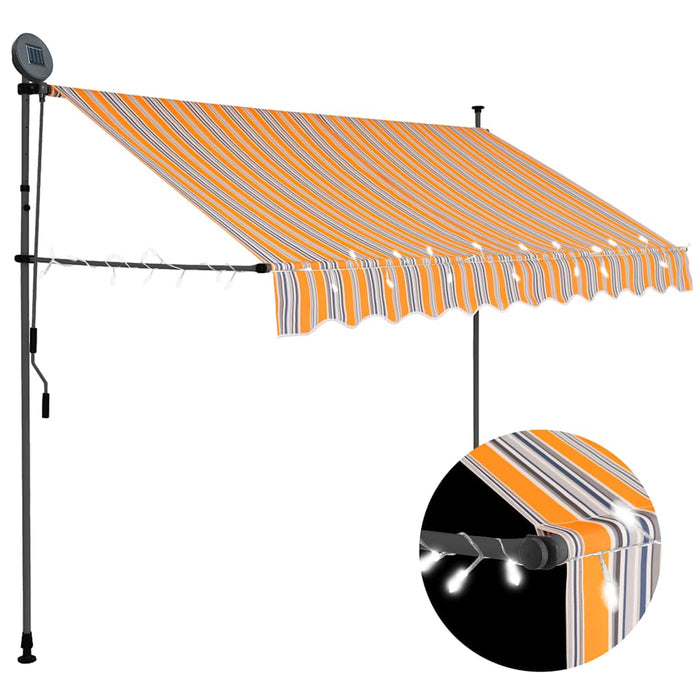 Copertină retractabilă manual cu LED, galben & albastru, 300 cm - WALTI WALTI