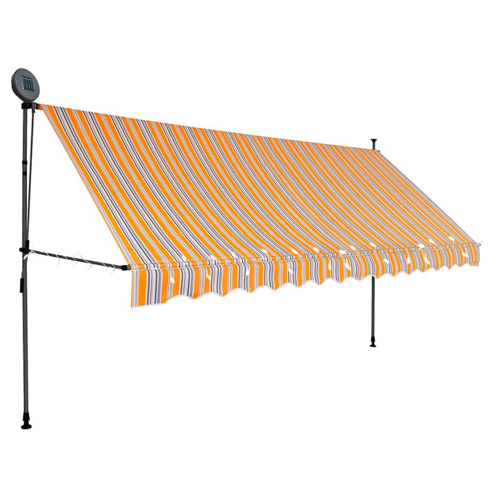 Copertină retractabilă manual cu LED, galben & albastru, 400 cm - WALTI WALTI