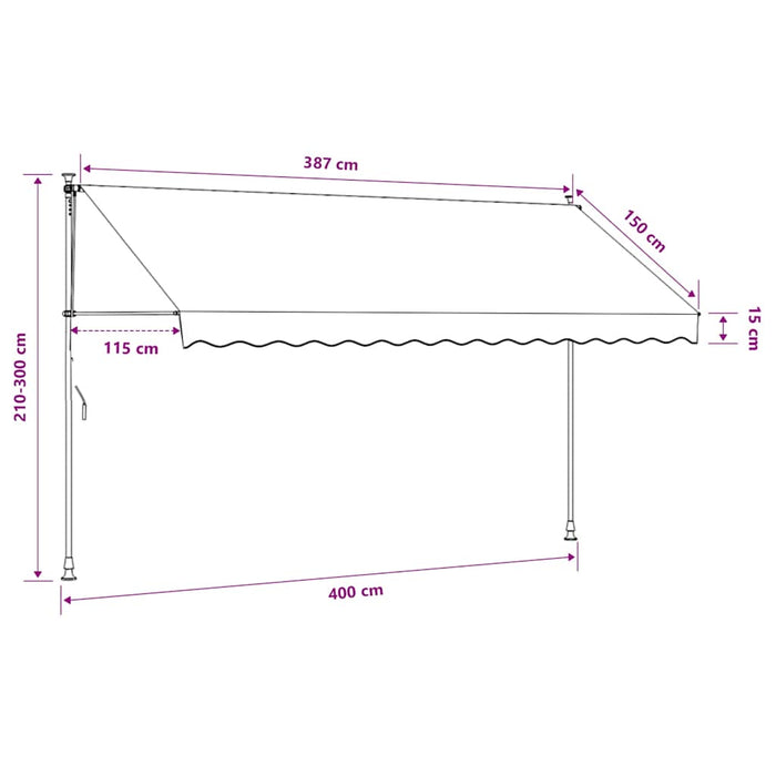 Copertină retractabilă manual cu LED, galben & albastru, 400 cm - WALTI WALTI