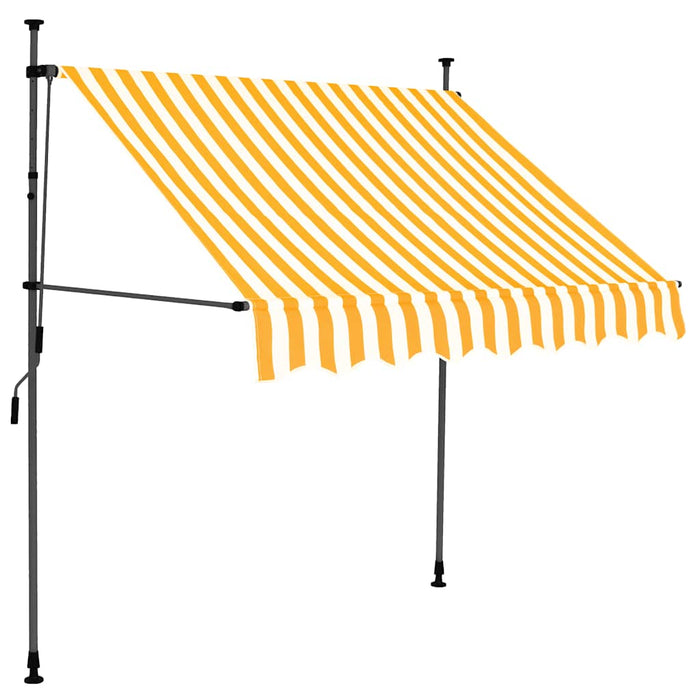 Copertină retractabilă manual cu LED, alb & portocaliu, 150 cm - WALTI WALTI