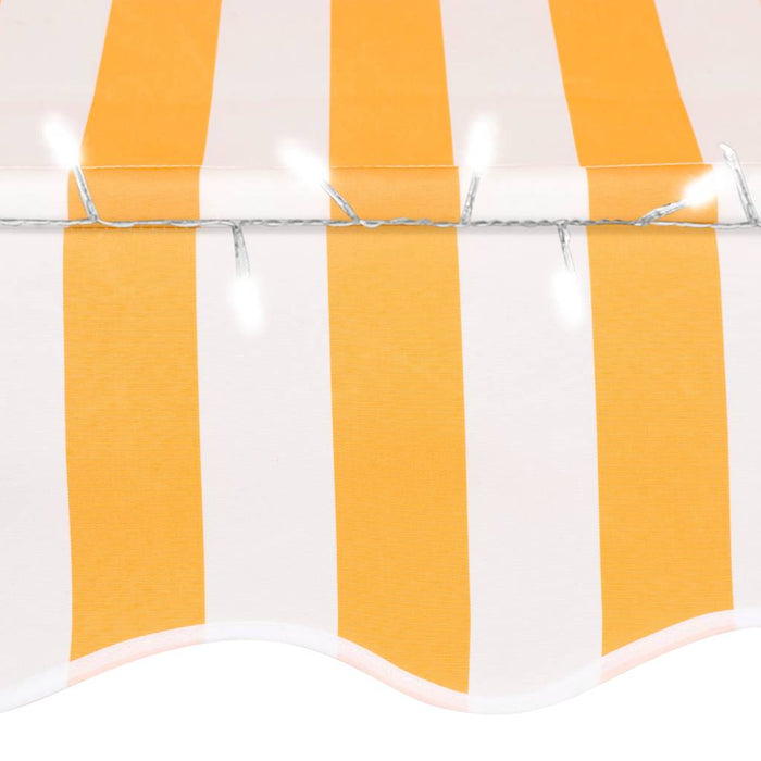 Copertină retractabilă manual cu LED, alb & portocaliu, 350 cm - WALTI WALTI