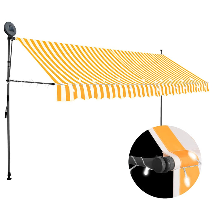 Copertină retractabilă manual cu LED, alb & portocaliu, 400 cm - WALTI WALTI