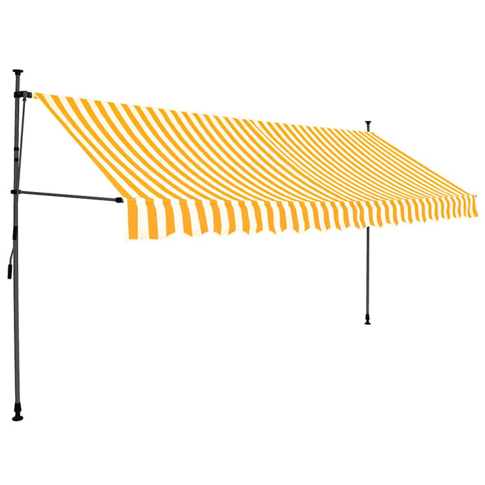 Copertină retractabilă manual cu LED, alb & portocaliu, 400 cm - WALTI WALTI