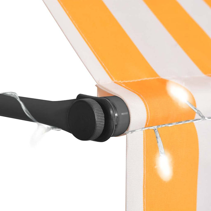 Copertină retractabilă manual cu LED, alb & portocaliu, 400 cm - WALTI WALTI