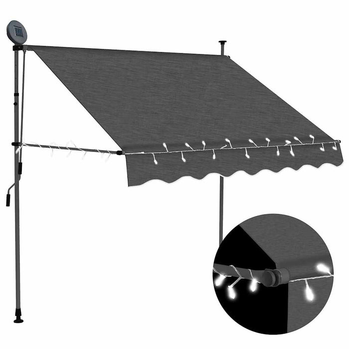 Copertină retractabilă manual cu LED, antracit, 150 cm - WALTI WALTI