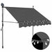 Copertină retractabilă manual cu LED, antracit, 150 cm - WALTI WALTI