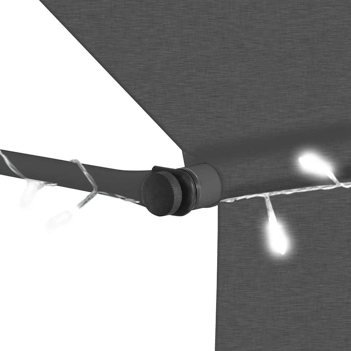 Copertină retractabilă manual cu LED, antracit, 200 cm - WALTI WALTI
