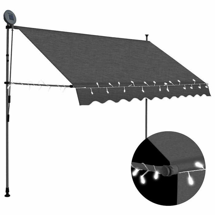 Copertină retractabilă manual cu LED, antracit, 250 cm - WALTI WALTI