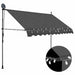 Copertină retractabilă manual cu LED, antracit, 250 cm - WALTI WALTI