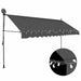 Copertină retractabilă manual cu LED, antracit, 400 cm - WALTI WALTI