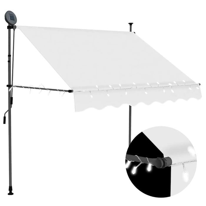 Copertină retractabilă manual cu LED, crem, 150 cm - WALTI WALTI