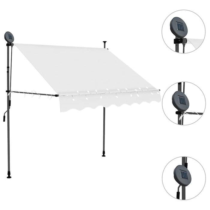 Copertină retractabilă manual cu LED, crem, 150 cm - WALTI WALTI