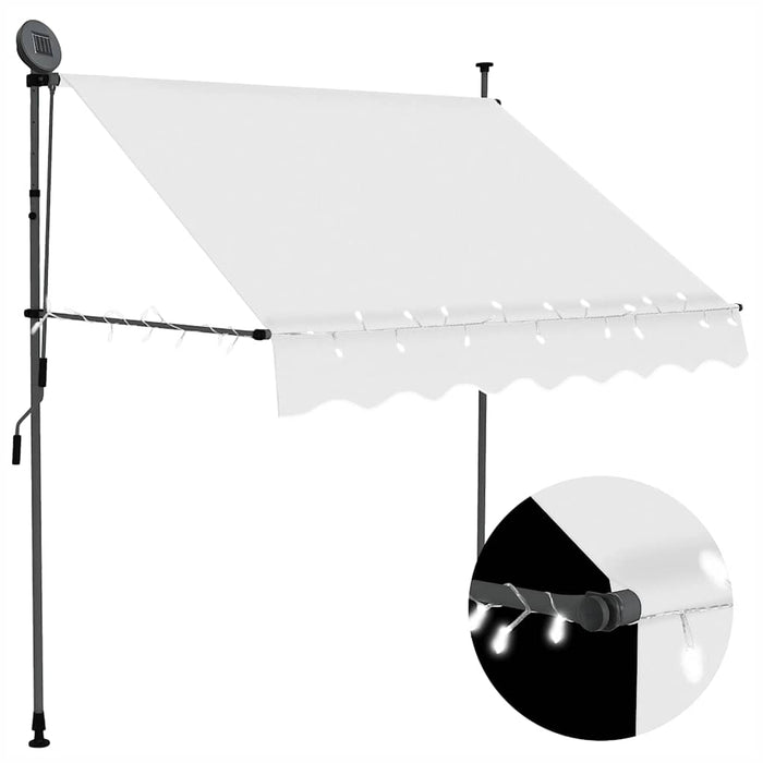 Copertină retractabilă manual cu LED, crem, 200 cm - WALTI WALTI