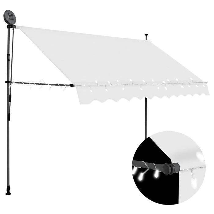 Copertină retractabilă manual cu LED, crem, 250 cm - WALTI WALTI