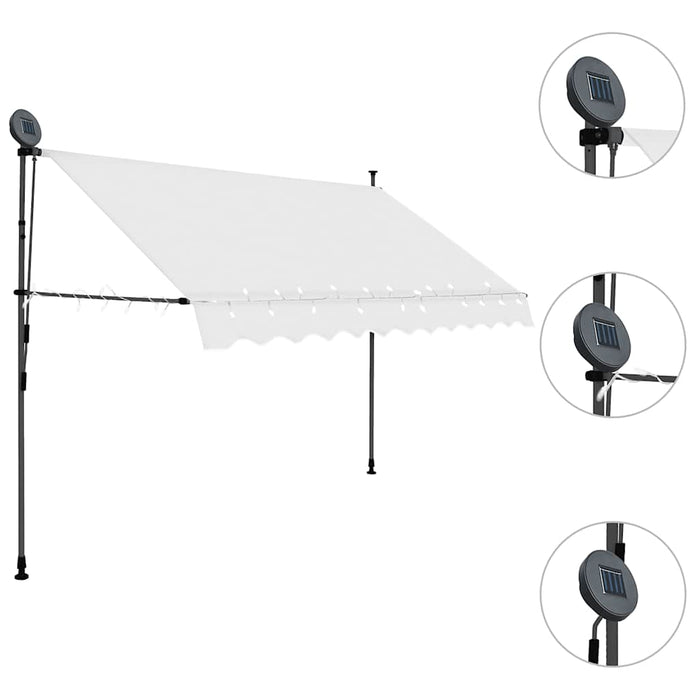 Copertină retractabilă manual cu LED, crem, 250 cm - WALTI WALTI