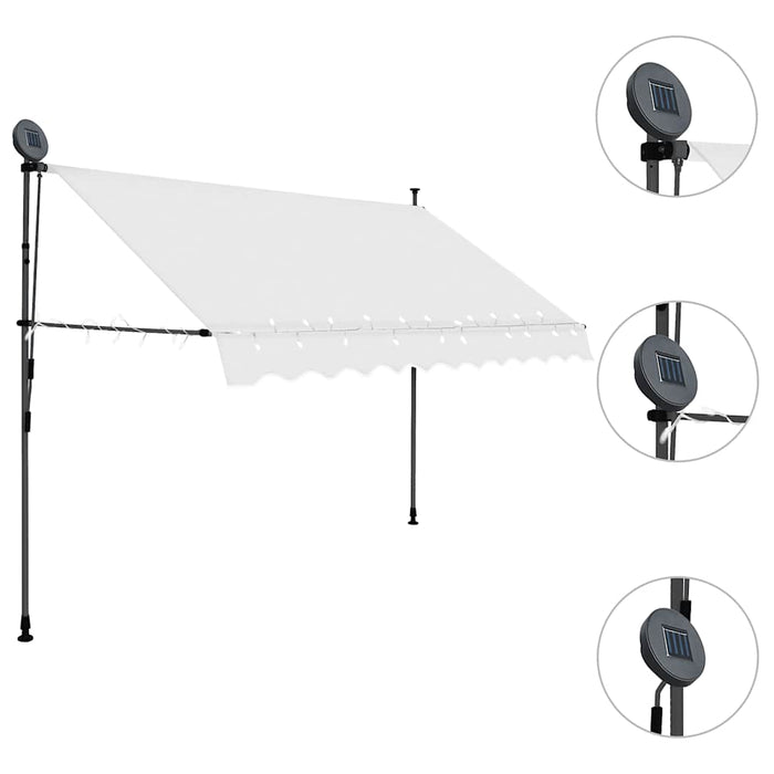 Copertină retractabilă manual cu LED, crem, 300 cm - WALTI WALTI