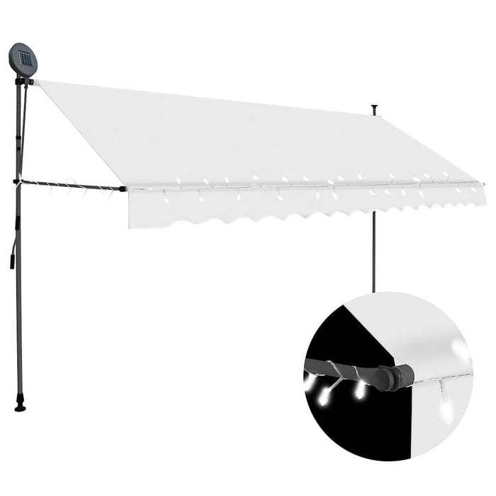 Copertină retractabilă manual cu LED, crem, 350 cm - WALTI WALTI