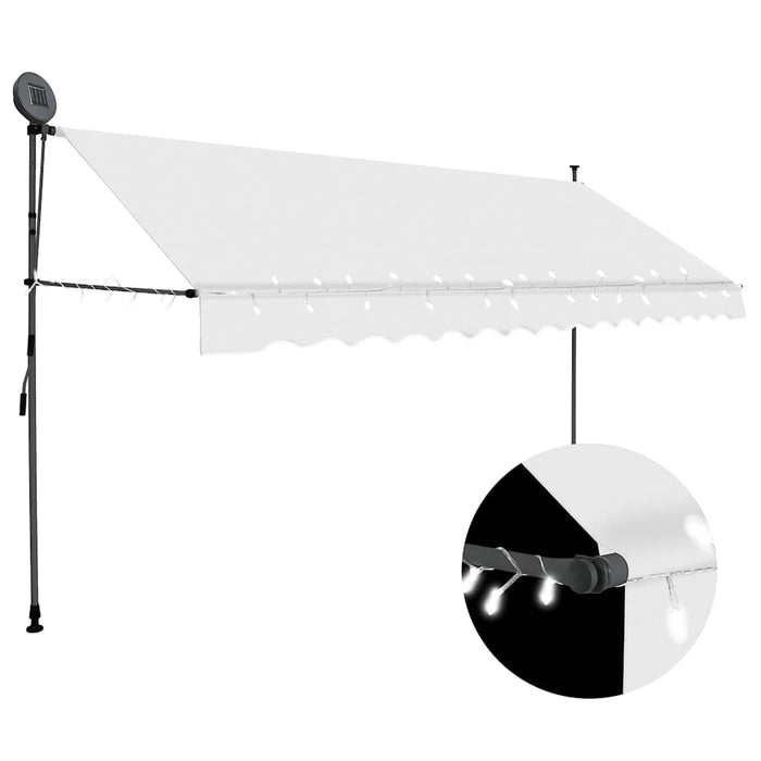 Copertină retractabilă manual cu LED, crem, 400 cm - WALTI WALTI