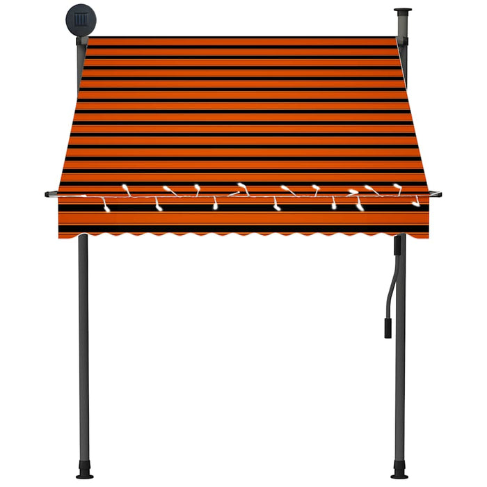 Copertină retractabilă manual cu LED, portocaliu & maro, 150 cm - WALTI WALTI