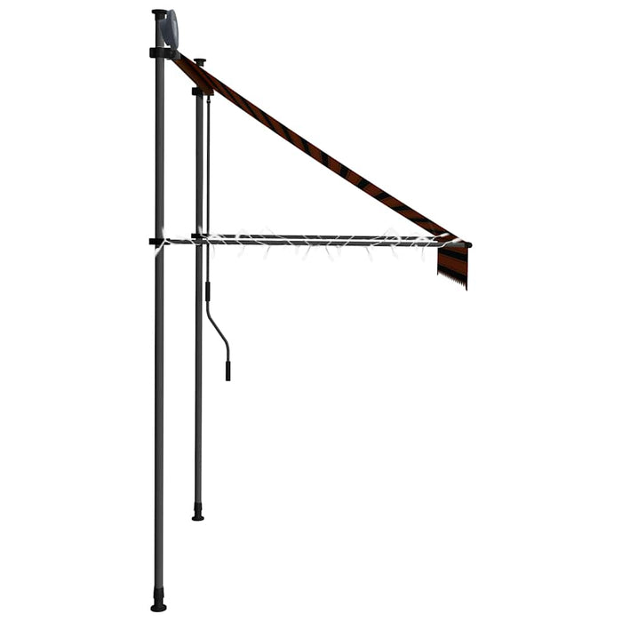 Copertină retractabilă manual cu LED, portocaliu & maro, 150 cm - WALTI WALTI