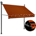 Copertină retractabilă manual cu LED, portocaliu & maro, 200 cm - WALTI WALTI