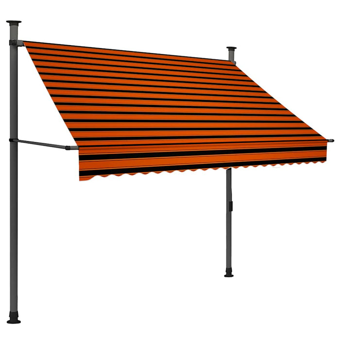Copertină retractabilă manual cu LED, portocaliu & maro, 200 cm - WALTI WALTI