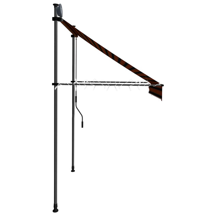 Copertină retractabilă manual cu LED, portocaliu & maro, 200 cm - WALTI WALTI