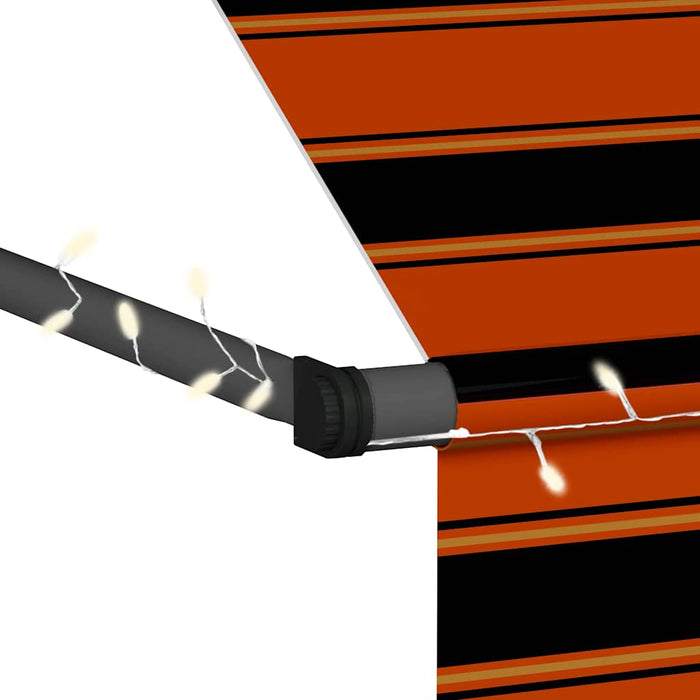Copertină retractabilă manual cu LED, portocaliu & maro, 200 cm - WALTI WALTI