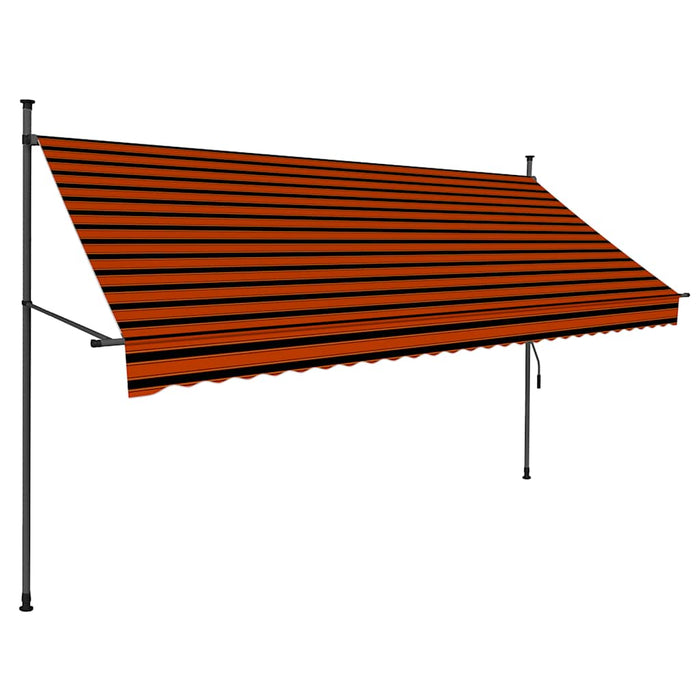 Copertină retractabilă manual cu LED, portocaliu & maro, 300 cm - WALTI WALTI