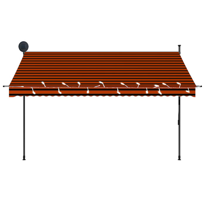Copertină retractabilă manual cu LED, portocaliu & maro, 300 cm - WALTI WALTI