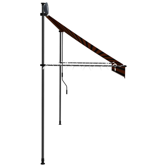 Copertină retractabilă manual cu LED, portocaliu & maro, 300 cm - WALTI WALTI