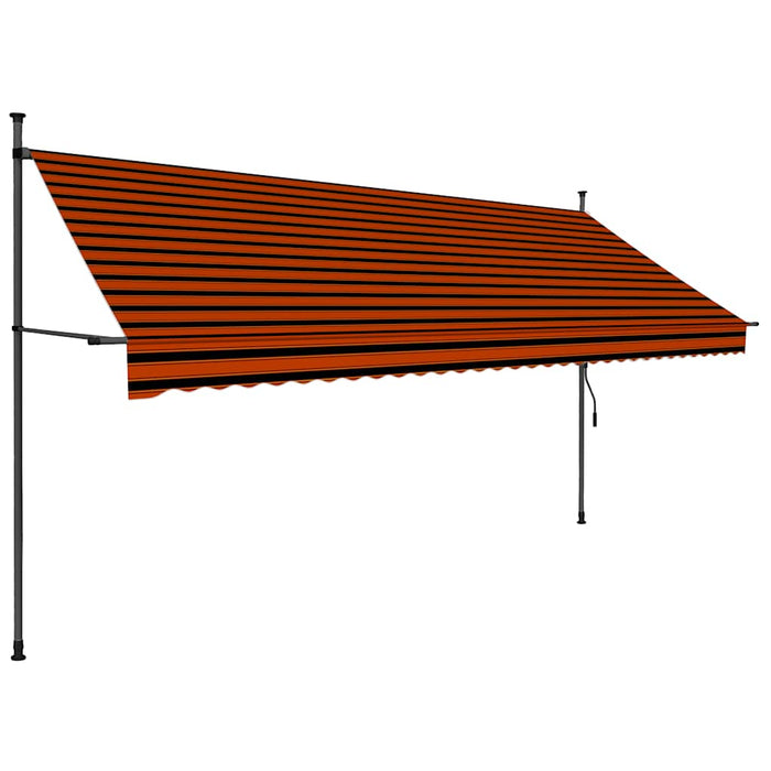 Copertină retractabilă manual cu LED, portocaliu & maro, 350 cm - WALTI WALTI