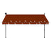 Copertină retractabilă manual cu LED, portocaliu & maro, 350 cm - WALTI WALTI