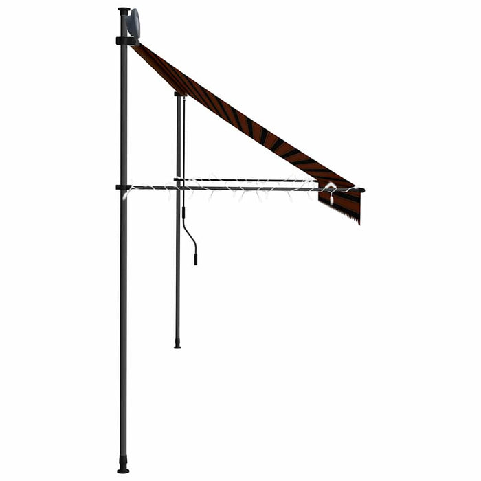 Copertină retractabilă manual cu LED, portocaliu & maro, 350 cm - WALTI WALTI