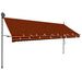 Copertină retractabilă manual cu LED, portocaliu & maro, 400 cm - WALTI WALTI