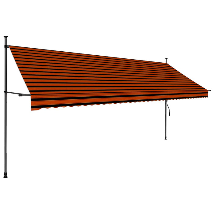 Copertină retractabilă manual cu LED, portocaliu & maro, 400 cm - WALTI WALTI