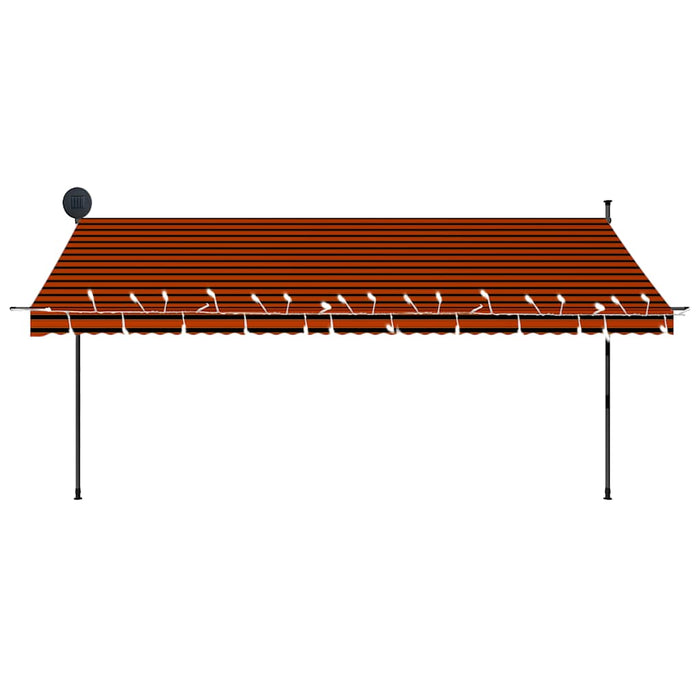 Copertină retractabilă manual cu LED, portocaliu & maro, 400 cm - WALTI WALTI