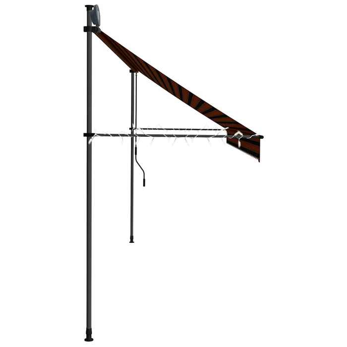 Copertină retractabilă manual cu LED, portocaliu & maro, 400 cm - WALTI WALTI