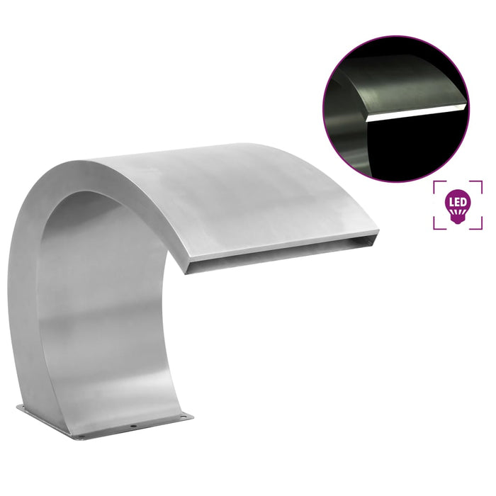 Fântână de piscină cu LED-uri, 30 x 60 x 45 cm, oțel inoxidabil - WALTI WALTI