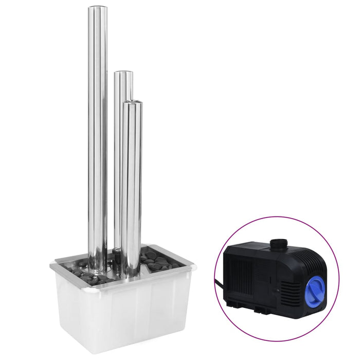 Fântână de grădină, argintiu, 48x34x123 cm, oțel inoxidabil - WALTI WALTI