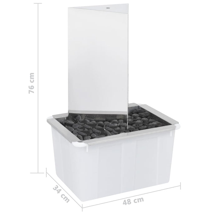Fântână de grădină cu pompă 76 cm oțel inoxidabil triunghiular WALTI