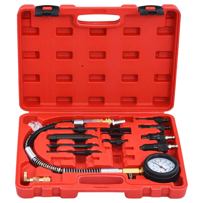 Set tester compresie motor Diesel cu manometru,12 piese - WALTI WALTI