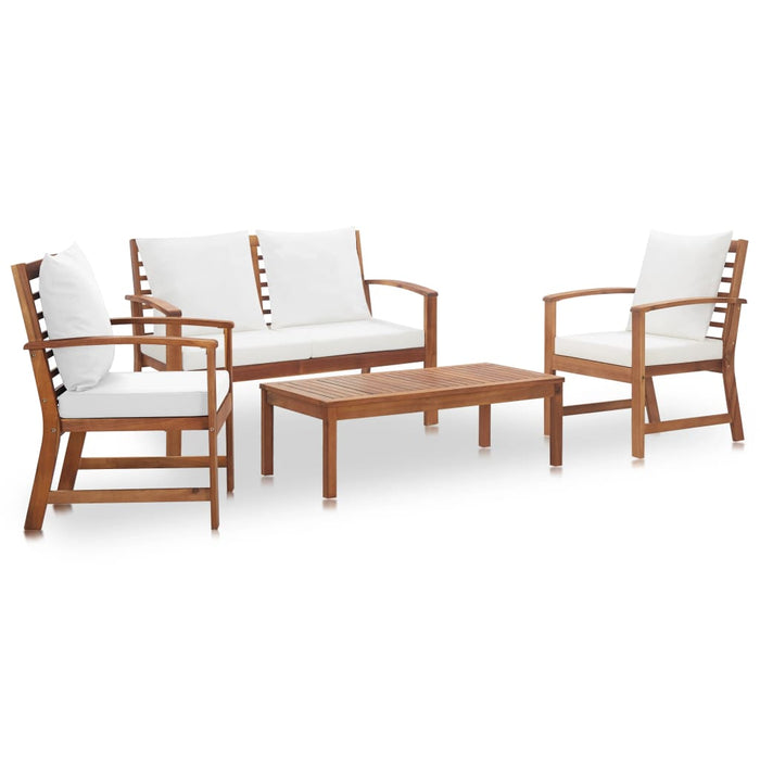 Set mobilier de grădină cu perne, 4 piese, lemn masiv de acacia - WALTI WALTI