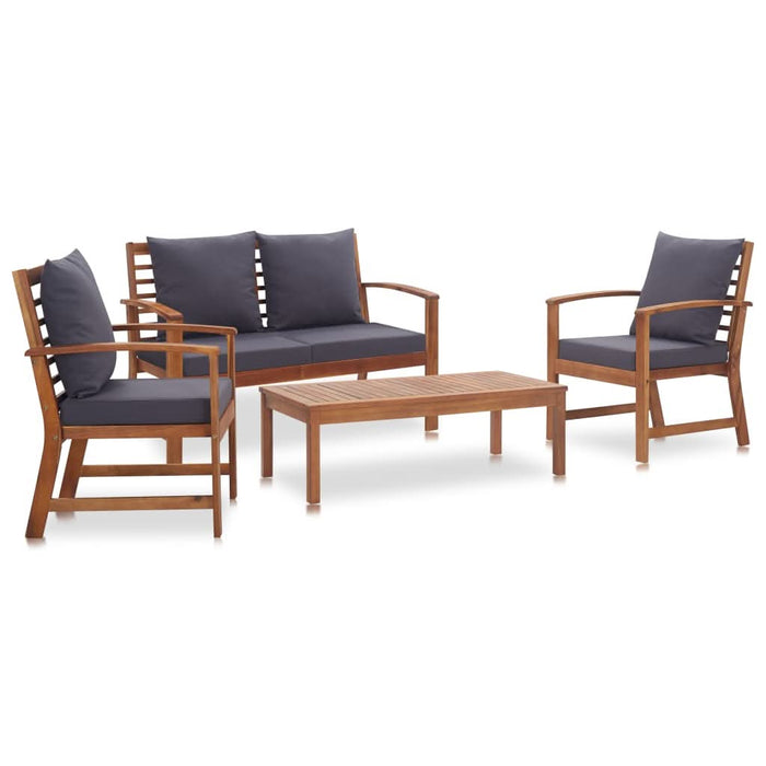 Set mobilier de grădină cu perne, 4 piese, lemn masiv de acacia - WALTI WALTI