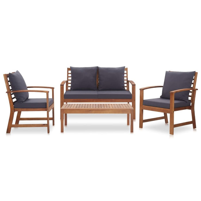 Set mobilier de grădină cu perne, 4 piese, lemn masiv de acacia - WALTI WALTI