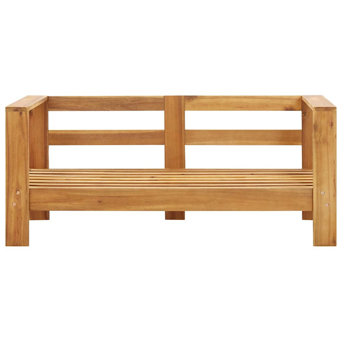 Canapea de grădină cu pernă, alb crem, 140 cm, lemn de acacia WALTI