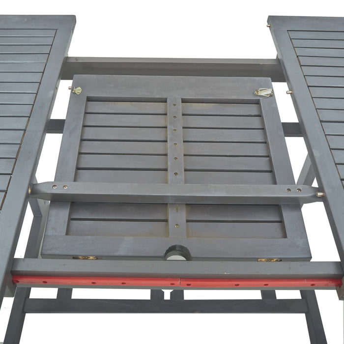 Set mobilier de exterior, 7 piese, gri, lemn masiv de acacia WALTI